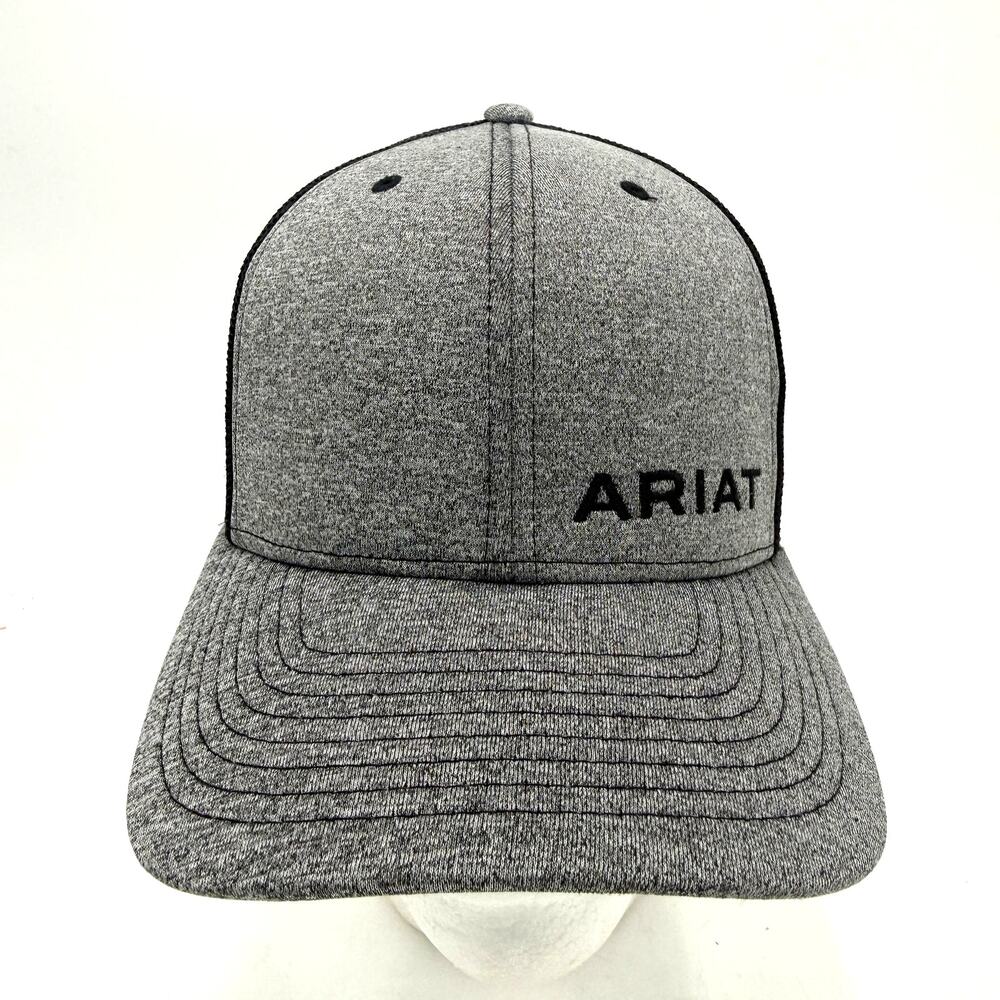 Ariat Grey & Black Offset Patch Mesh Hat Cap